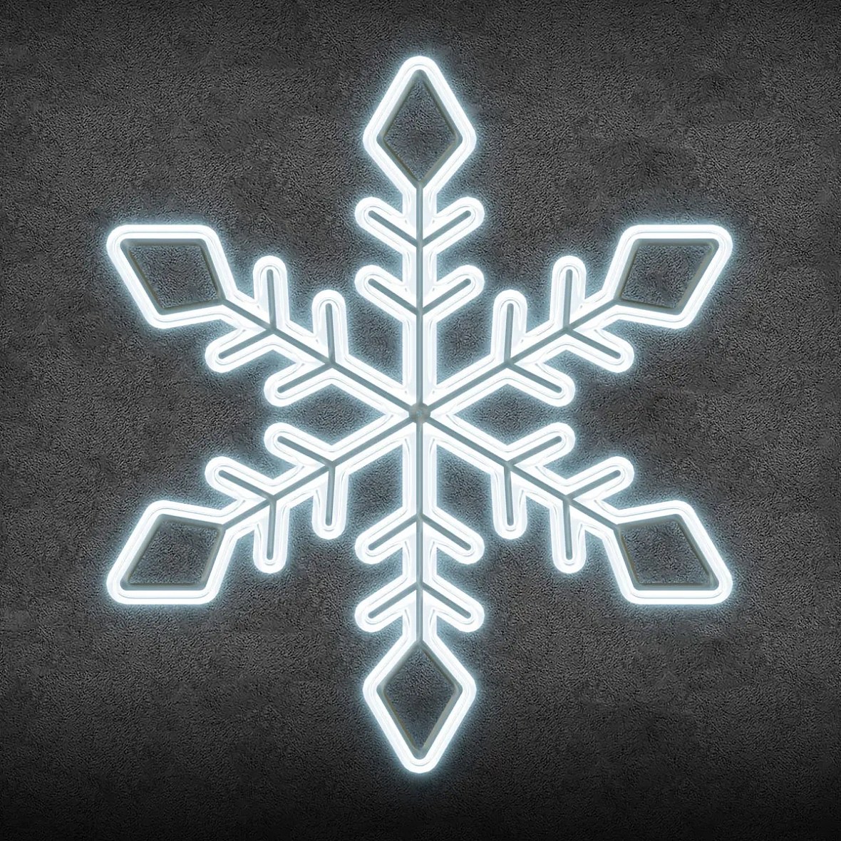 Easy Fix 2D LED-Licht Schneeflocke XI, weiß, 93 × 93 × 3 cm, eisweiß, hängend, 3D-Druck