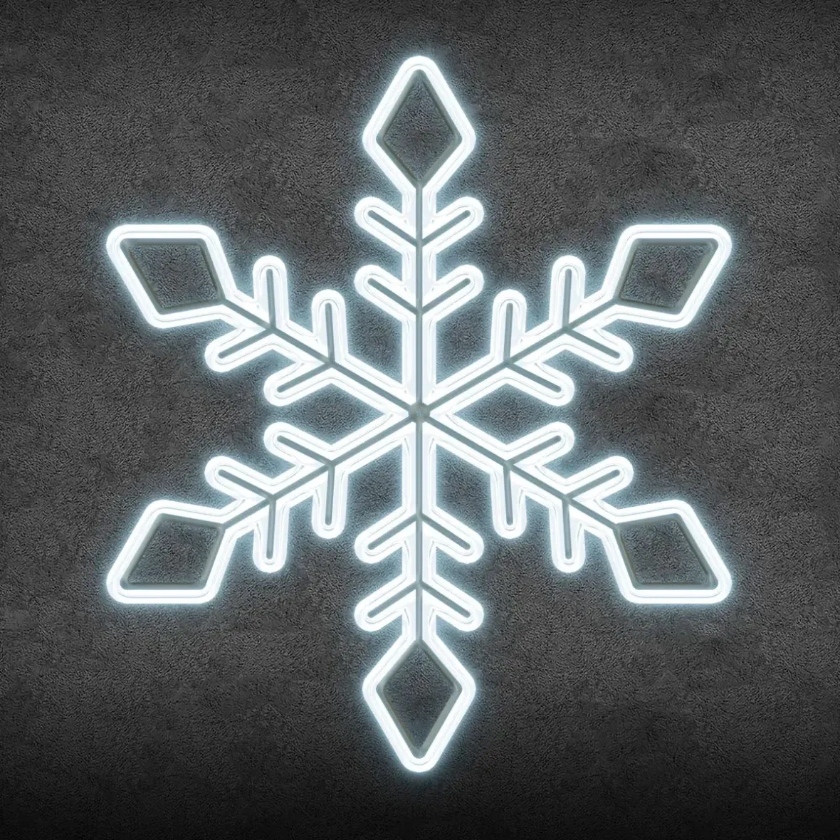 Easy Fix 2D LED-Licht Schneeflocke XI, weiß, 93 × 93 × 3 cm, eisweiß, hängend, 3D-Druck