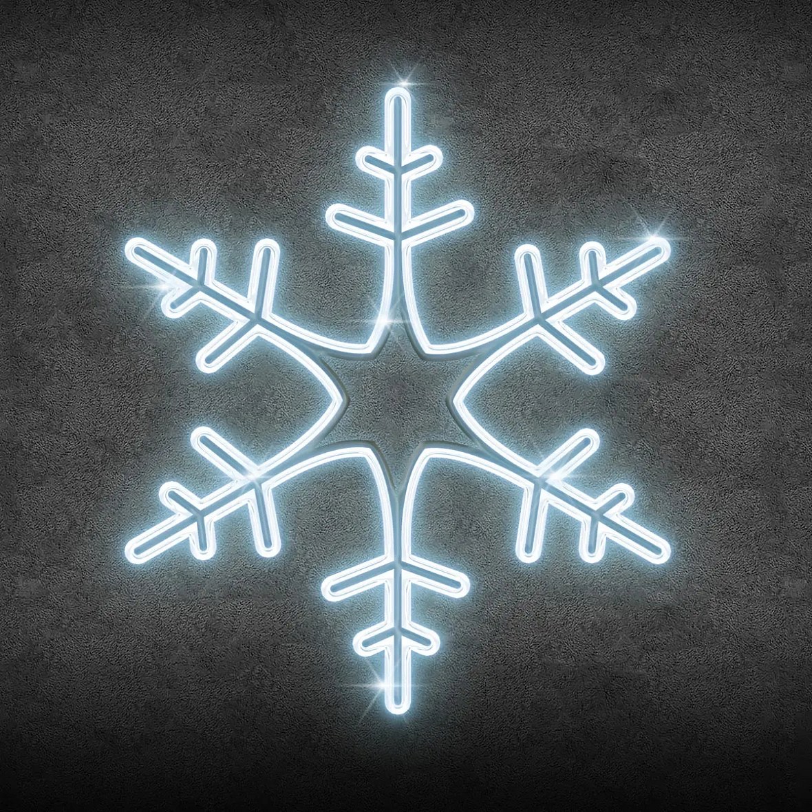 2D-LED-Lichtflocke XXIII, zum Aufhängen, Durchmesser 75 cm, eisweiß, 3D-Druck, weiß