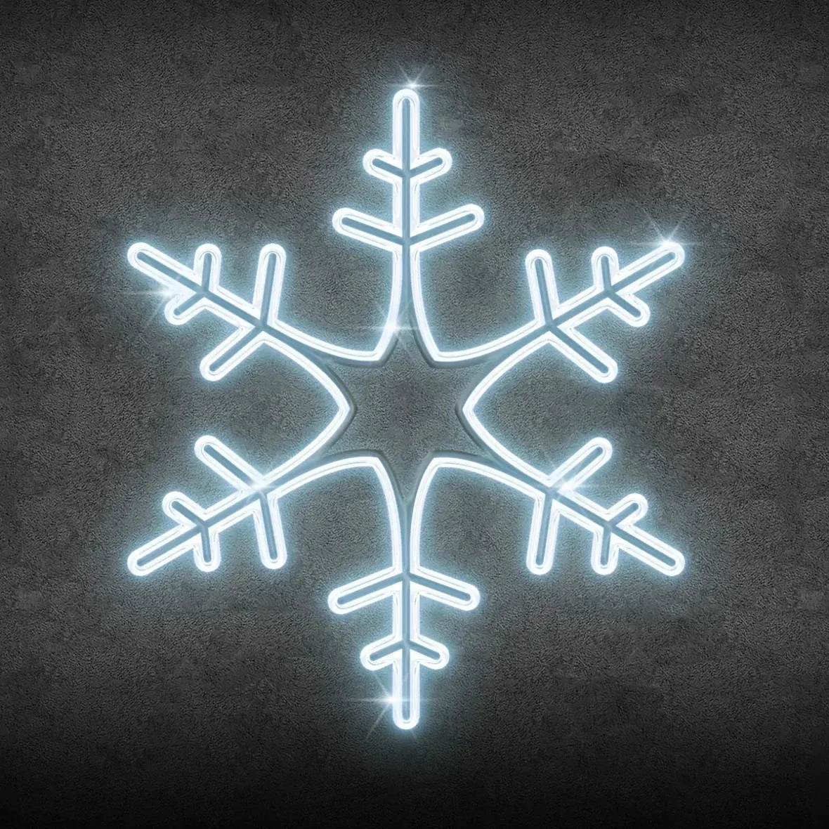 2D-LED-Lichtflocke XXIII, zum Aufhängen, Durchmesser 75 cm, eisweiß, 3D-Druck, weiß