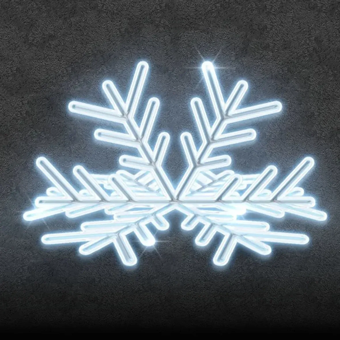 3D-LED-Halbflockenleuchte, 120 × 60 cm, eisweiß, Aluminium