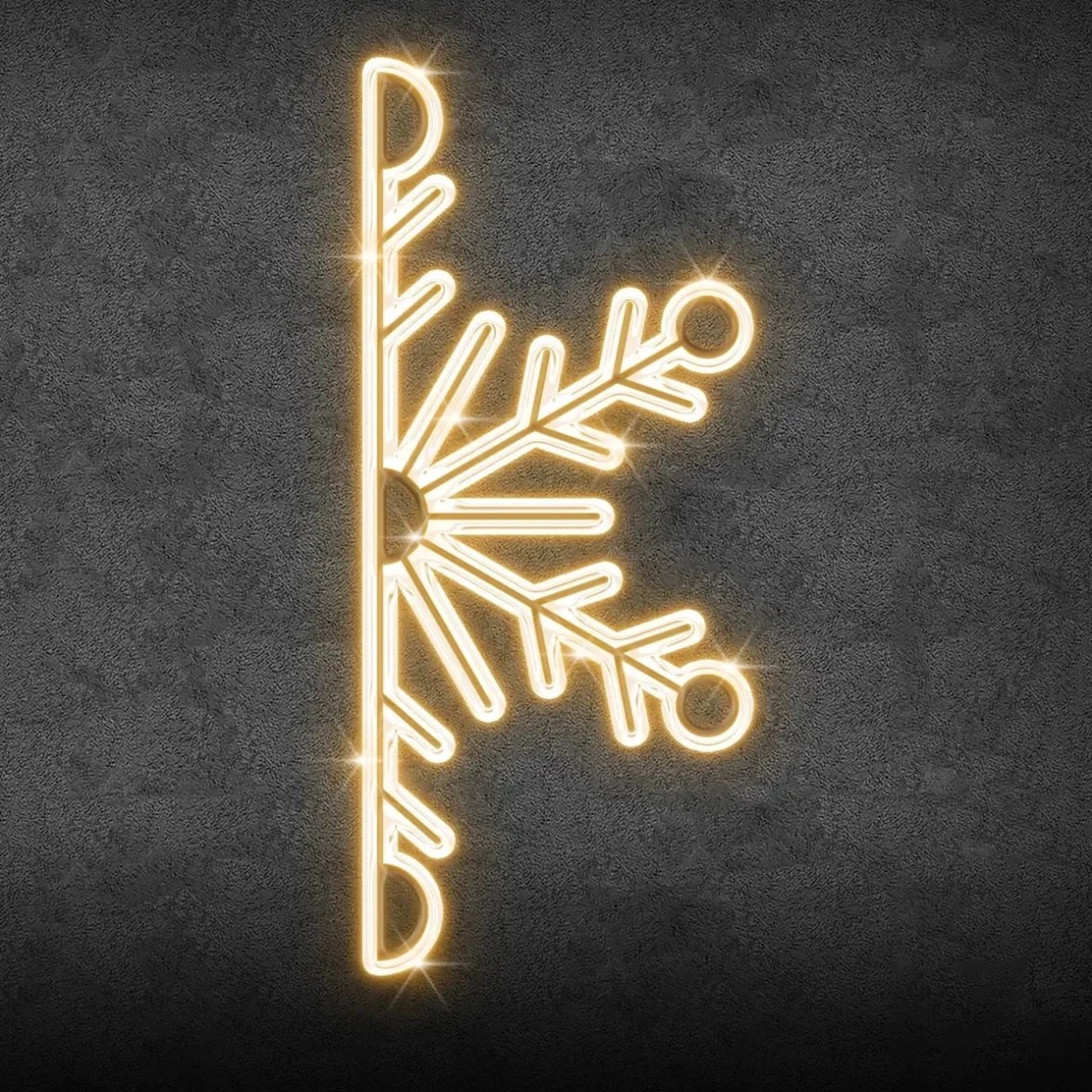 2D LED Half Flake I, hängend, 100 × 45 cm, warmweiß, Aluminium