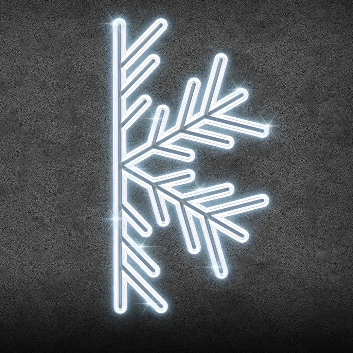 2D LED-Halbflockenleuchte II, hängend, 250 × 125 cm, eisweiß, Aluminium
