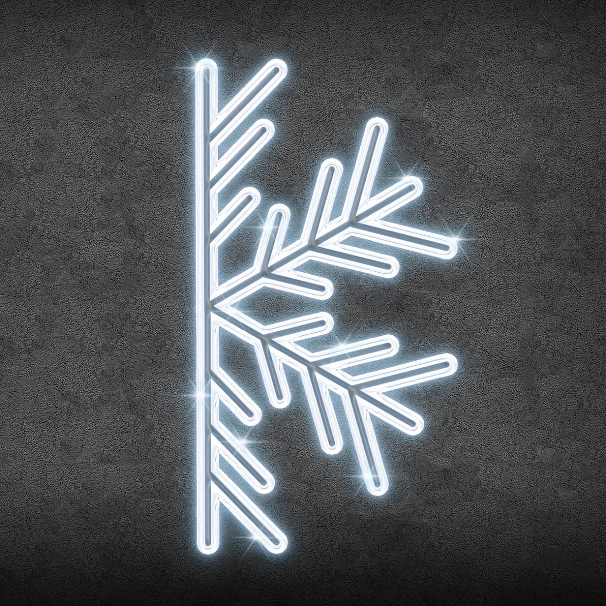 2D LED-Halbflockenleuchte II, hängend, 200 × 100 cm, eisweiß, Aluminium