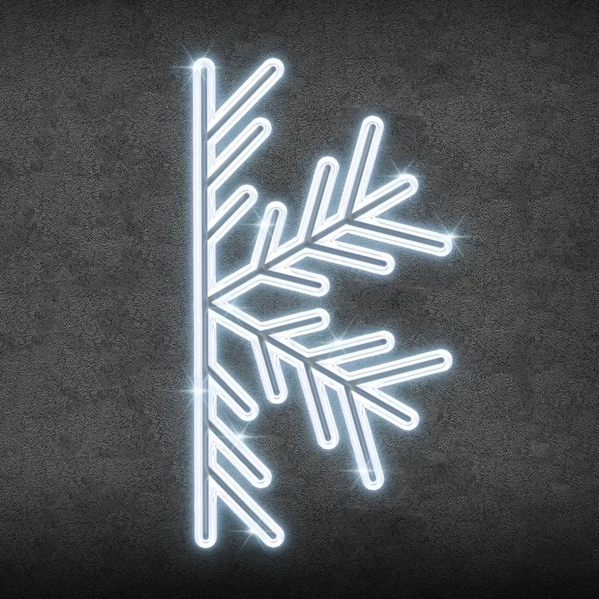 2D LED-Halbflockenleuchte II, hängend, 200 × 100 cm, eisweiß, Aluminium