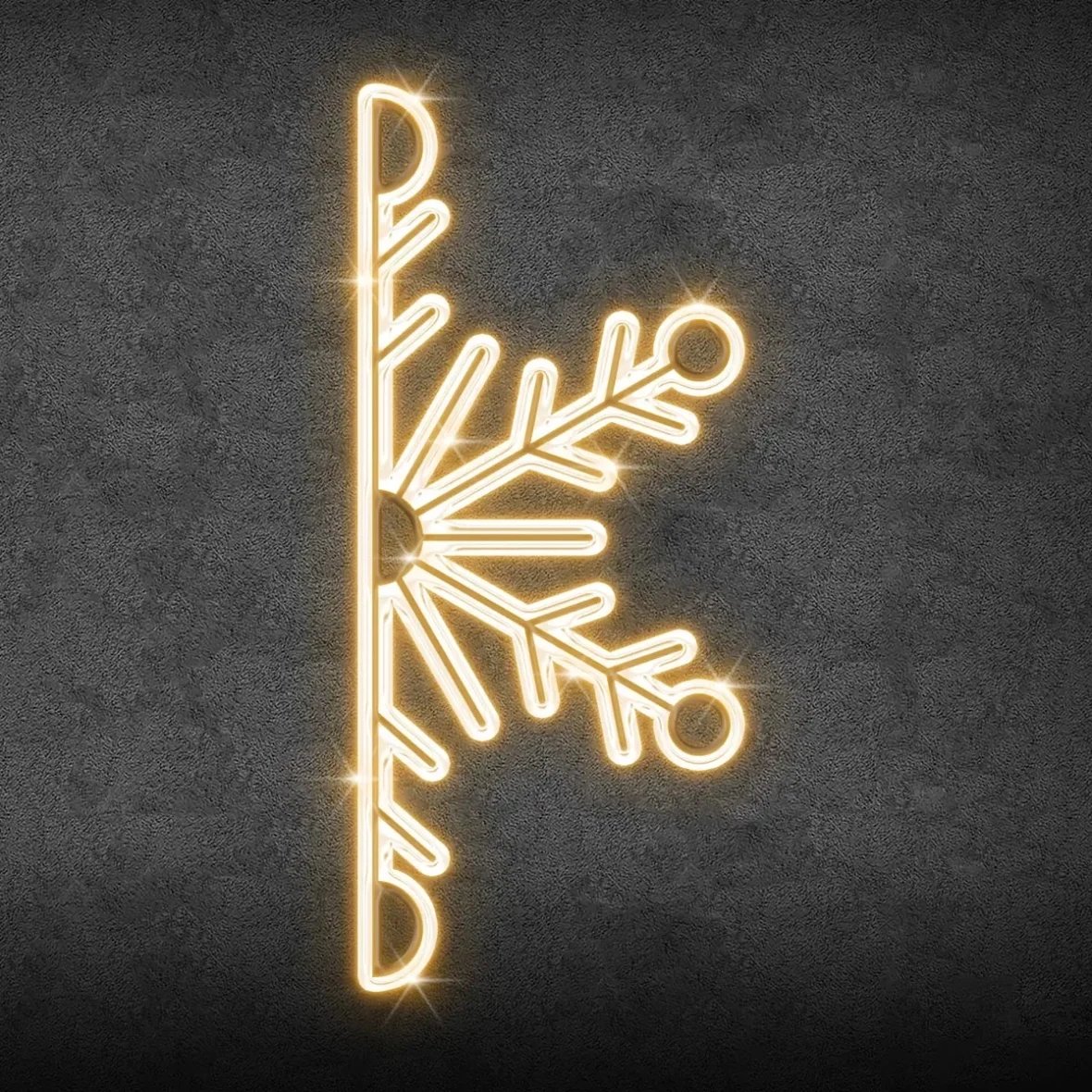 2D LED Half Flake I, hängend, 450 × 220 cm, warmweiß, Aluminium
