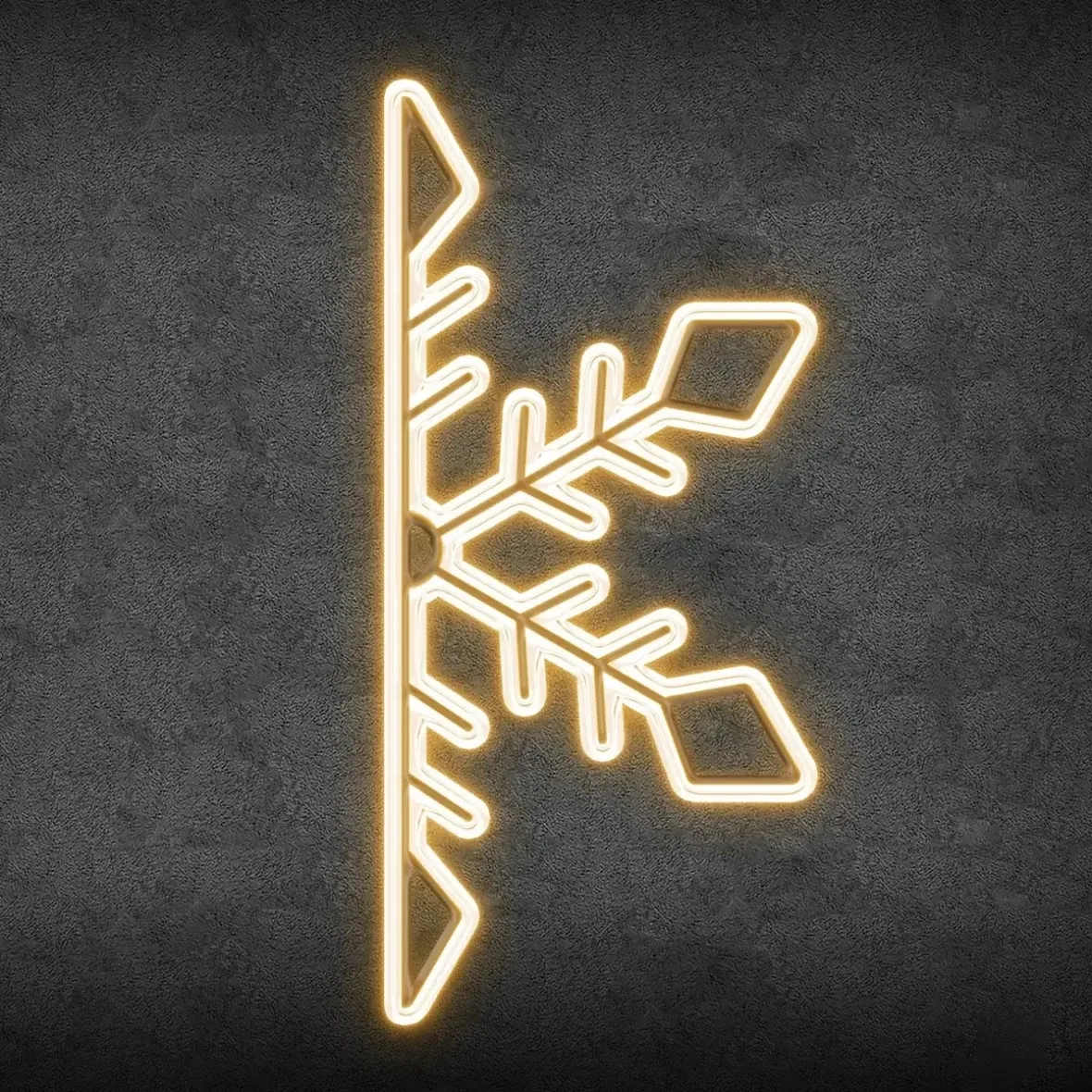 2D LED Half Flake III, hängend, 120 × 55 cm, warmweiß, Aluminium