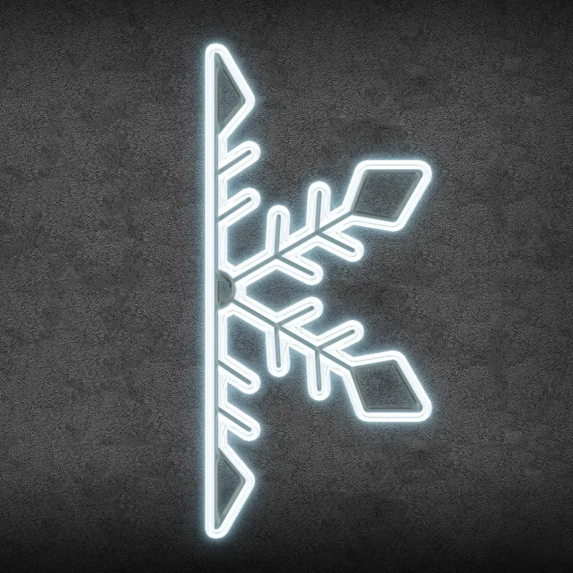 2D LED Half Flake III, hängend, 200 × 90 cm, eisweiß, Aluminium