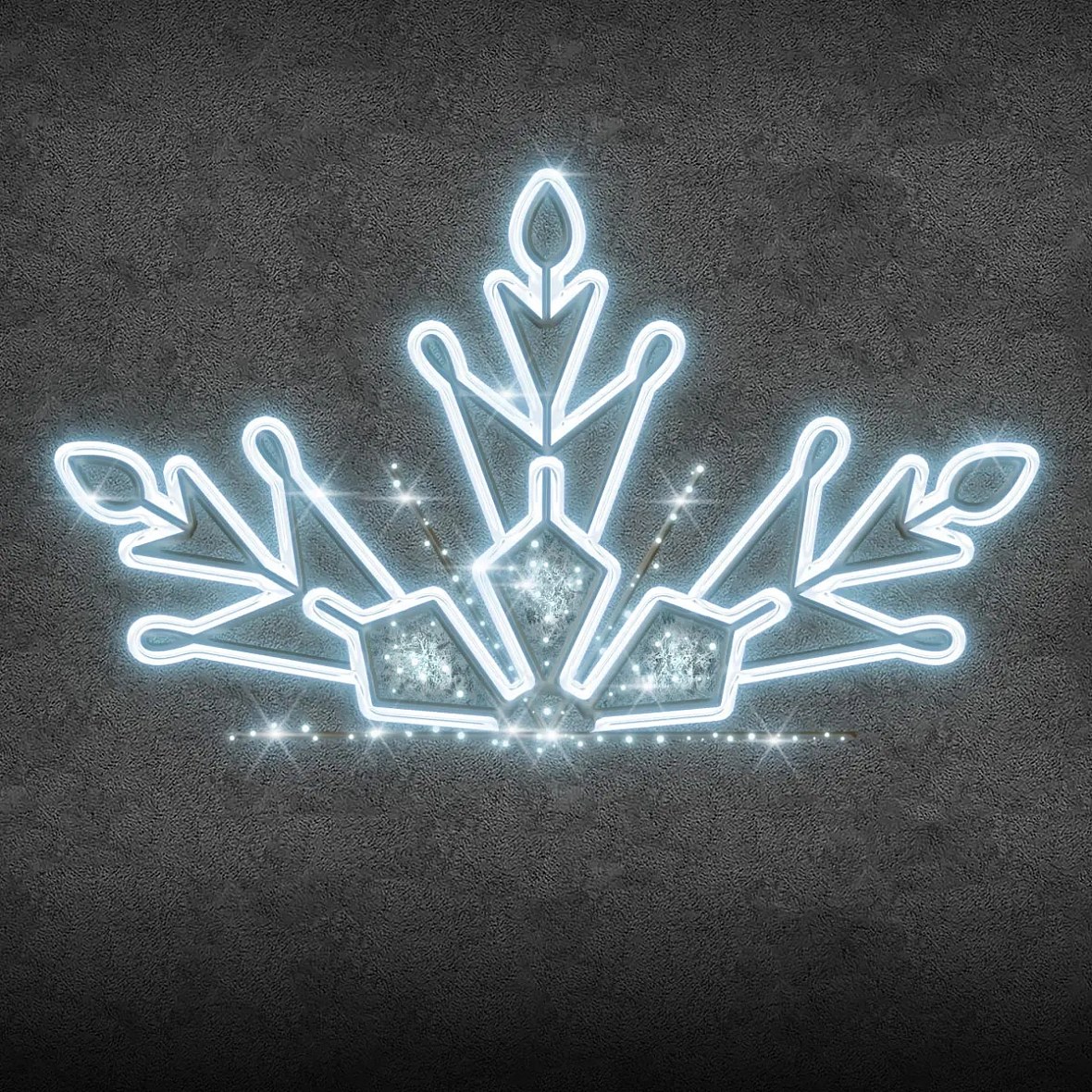Easy Fix 2D LED-Halbflockenleuchte, 150 × 260 cm, eisweiß mit Geflecht, Dekor für öffentliche Beleuchtung, Aluminium