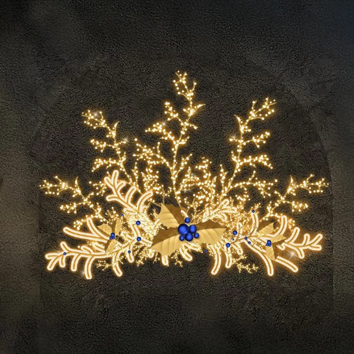 Eco Fix 2D LED-Lichtüberhang, 350 × 350 × 20 cm, warmweiß mit Flash