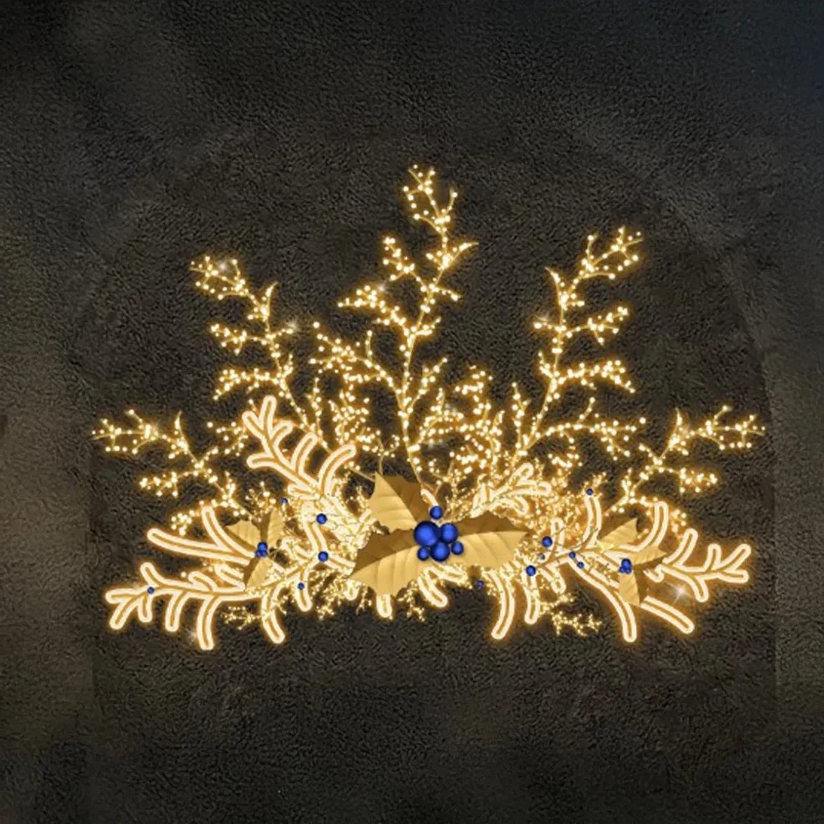 Eco Fix 2D LED-Lichtüberhang, 350 × 350 × 20 cm, warmweiß mit Flash
