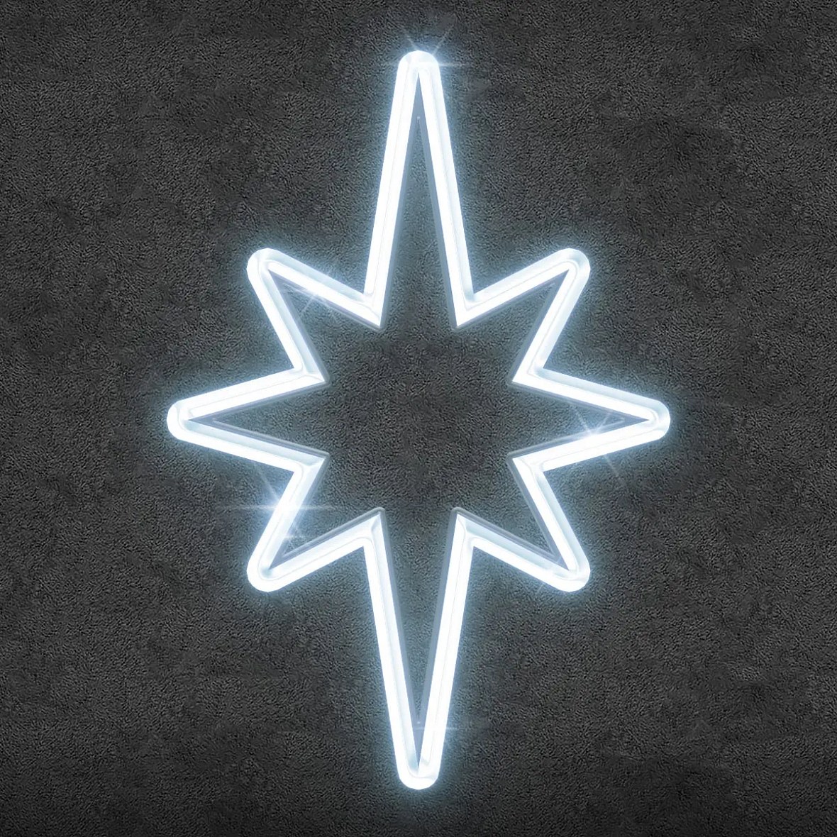 Easy Fix 2D-LED-Sternenlicht für Baumkrone, 60 × 90 cm, eisweiß, 3D-Druck