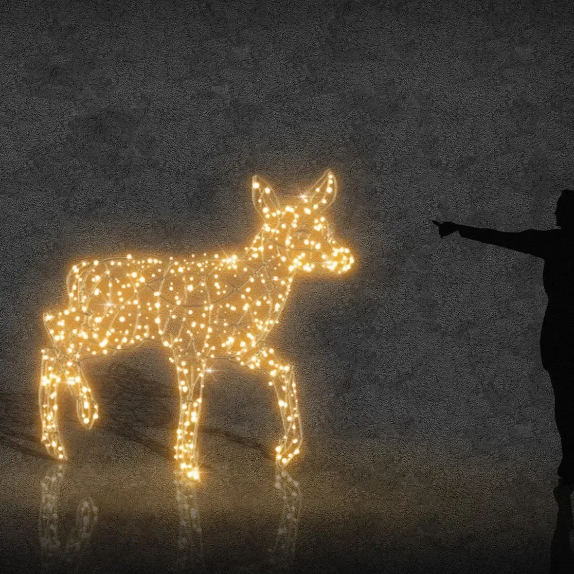 Eco Fix 3D LED-Lichtrad, 180 × 200 × 50 cm, warmweiß, Aluminium