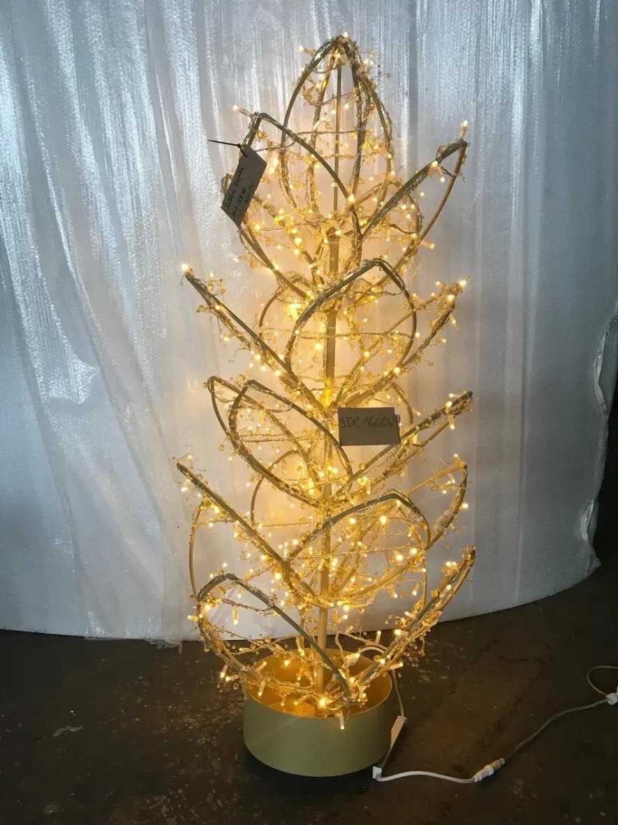 Eco Fix 3D LED-Lichtkegel mit Kristallen, 70 × 160 × 70 cm, warmweiß, Aluminium