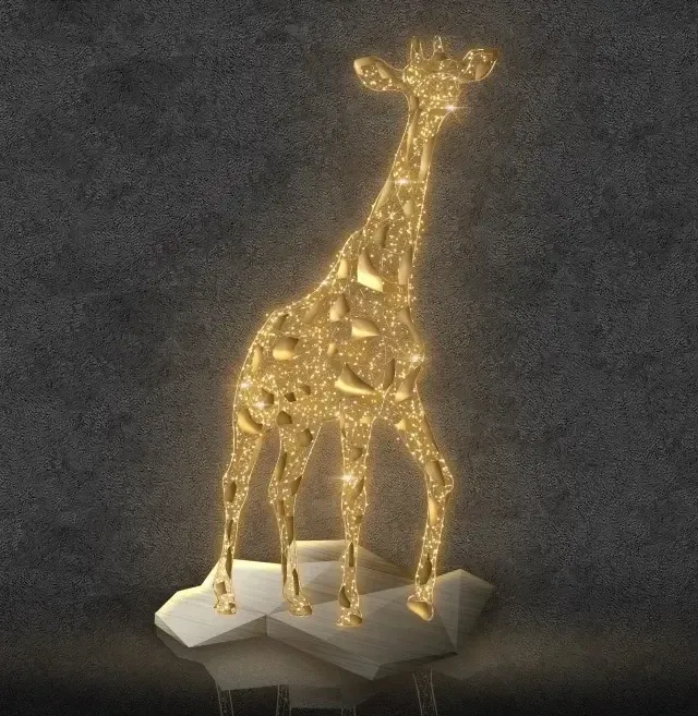 Eco Fix 3D LED Giraffe Light, 200 × 350 × 70 cm, warmweiß, Aluminium