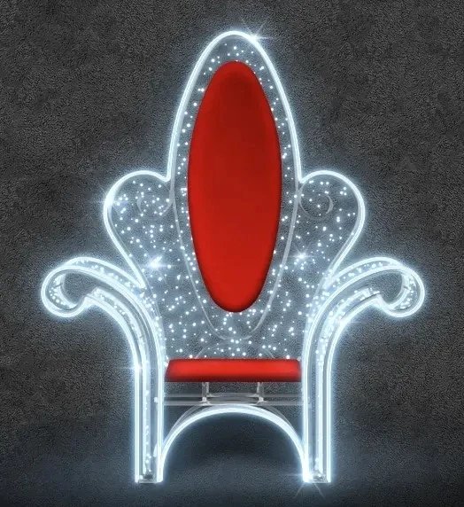 3D-LED-Lichtthron, 120 × 160 × 50 cm, eisweiß mit Flash, 36 V