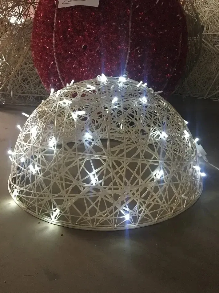 3D LED-Leuchte Halbkugel weiß, Durchmesser 100 cm, warmweiß, 230 V, 24,5 W, 8 kg, 1 Teil - faltbar 3DBF100W