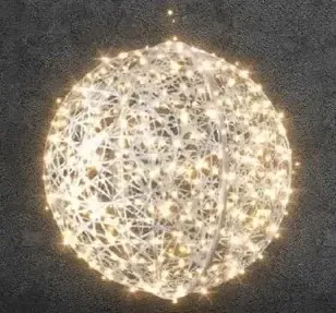 3D LED-Lichtkugel Ornament Fiberglas Ø 130 cm, warmweiß