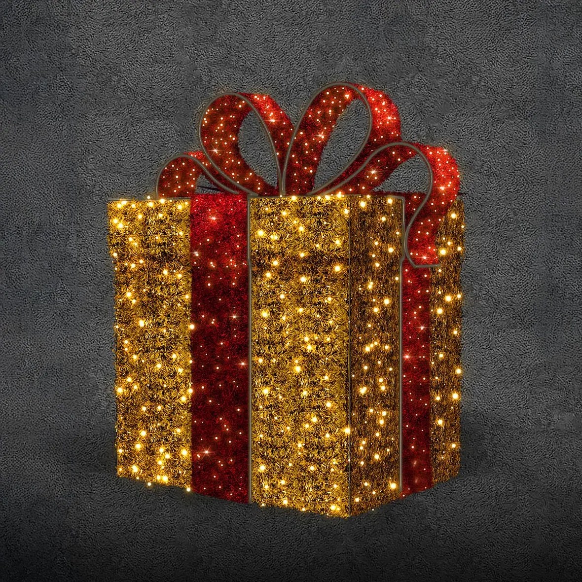 Eco Fix 3D LED-Lichtgeschenk, 60 × 60 × 60 cm, warmweiß, Aluminium