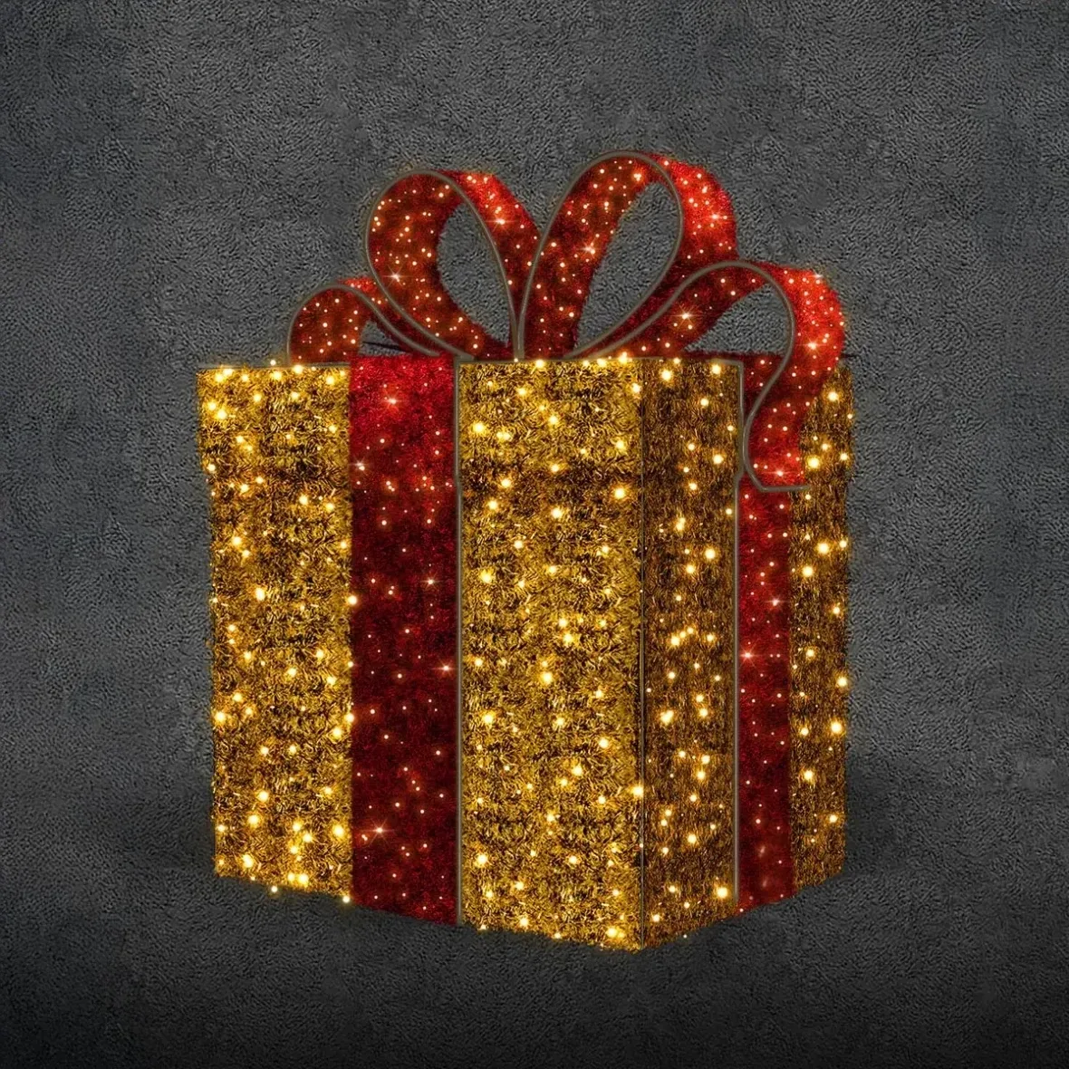 Eco Fix 3D LED-Lichtgeschenk, 60 × 60 × 60 cm, warmweiß, Aluminium