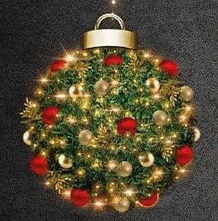 Easy Fix 3D LED-Lichtkugel Ornament grün Ø 100 cm, warmweiß