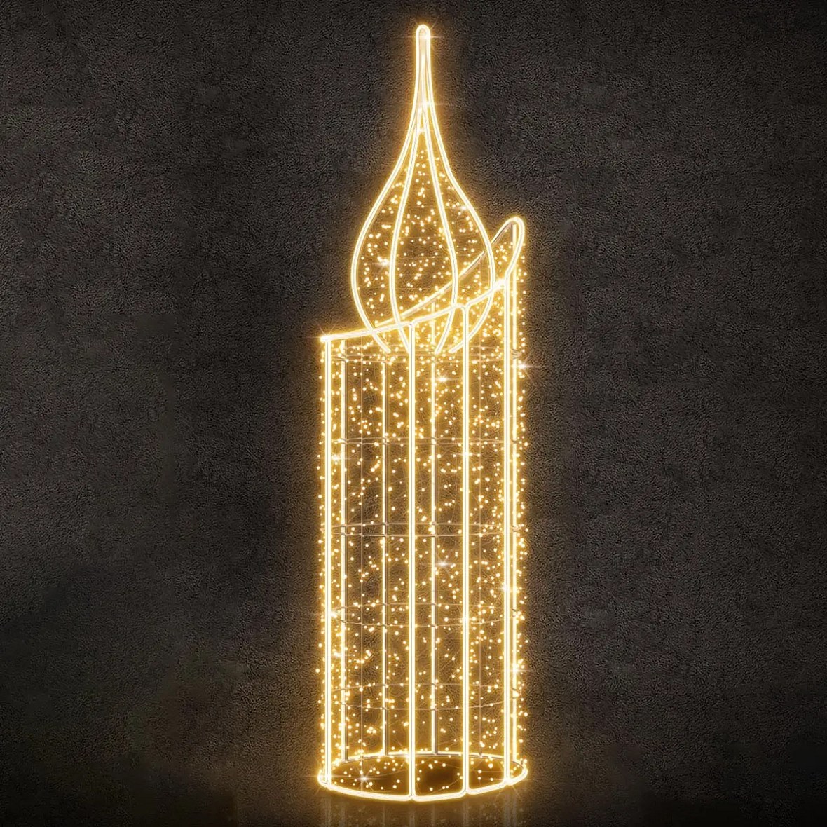Eco Fix 3D LED-Lichtkerze, 70 × 250 × 70 cm, warmweiß, Aluminium