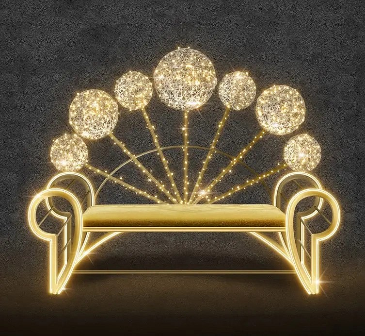 3D-LED-Lichtbank, 175 × 145 × 40 cm, warmweiß, 36 V, 26 W, 2-teilig