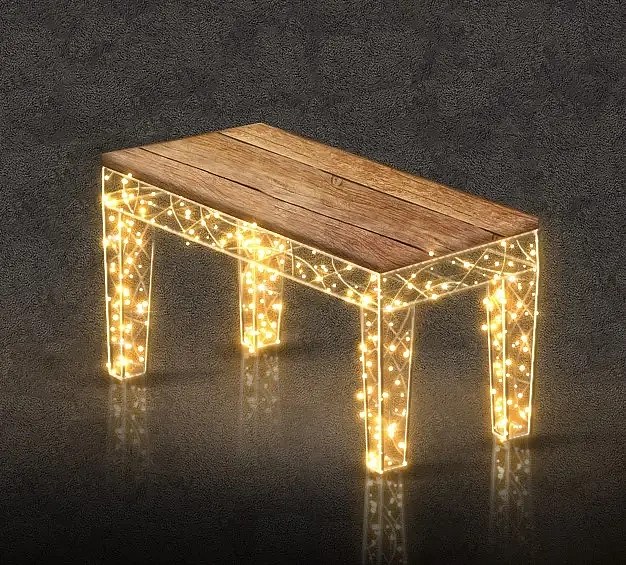 3D LED-Klavierlichthocker, 57 × 50 × 80 cm, warmweiß, 36 V, 21,4 W, 10 kg, 1 Stück