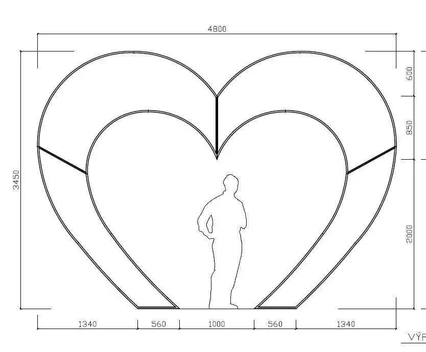 Easy Fix 3D LED Herz Valentinsgateway, warmweiß, 480 × 345 cm, warmweiß, 230 V, 110 W, 7 Teile - ohne Foto