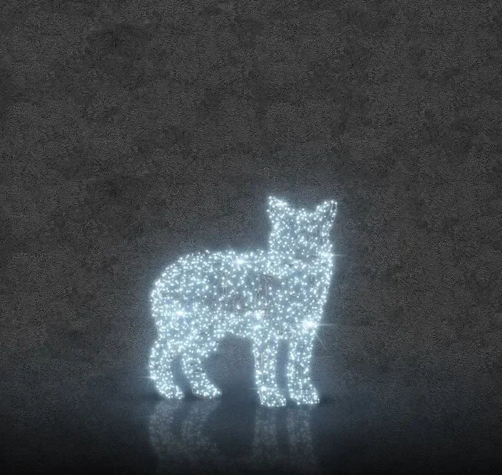 Eco Fix 2D LED-Lichtwolf cub 130 cm, eisweiß, Aluminium