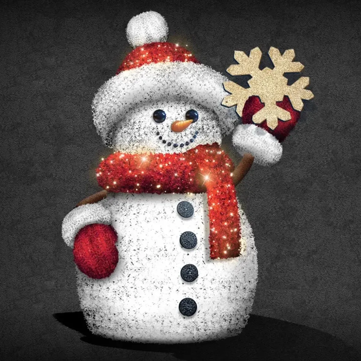 Eco Fix 3D LED Schneemann 250 cm, warmweiß, Aluminium
