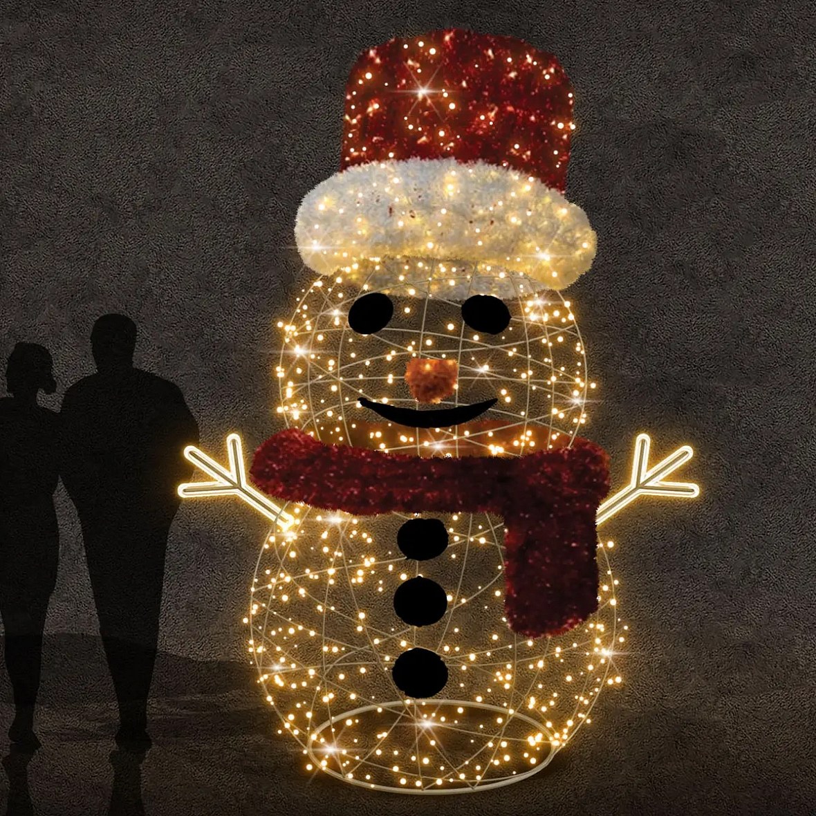 Easy Fix 3D-LED-Schneemann-Leuchte 230 × 300 × 230 cm, warmweiß, Aluminium
