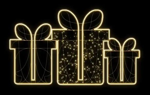 Easy Fix 2D LED-Leuchte, 3er-Set, hängend, 130 × 77 × 3 cm, warmweiß, 3D-Druck, gold