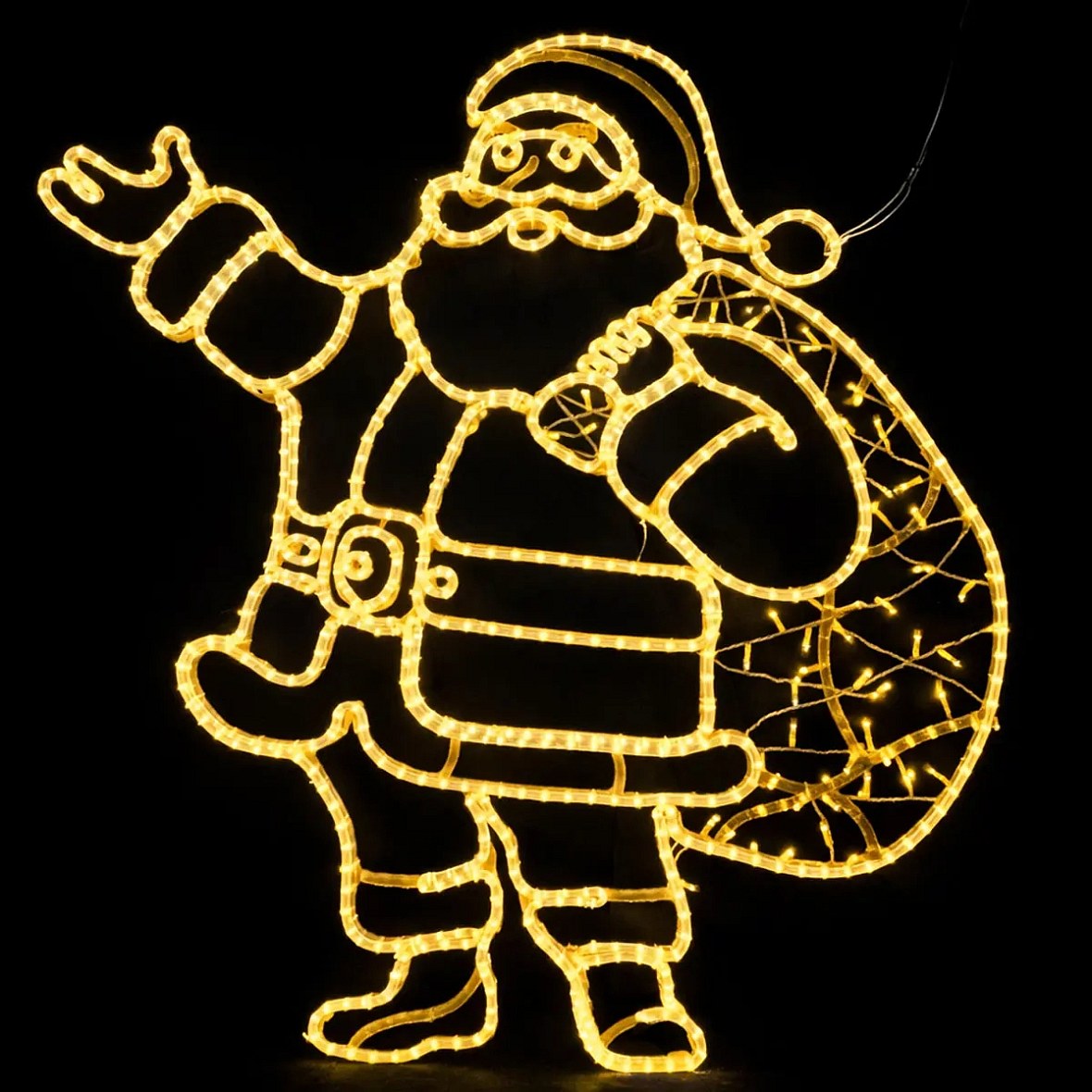 Eco Fix 2D LED Weihnachtsmann Lichtdekoration, 140 × 185 × 3 cm, warmweiß, hängend, 3D-Druck