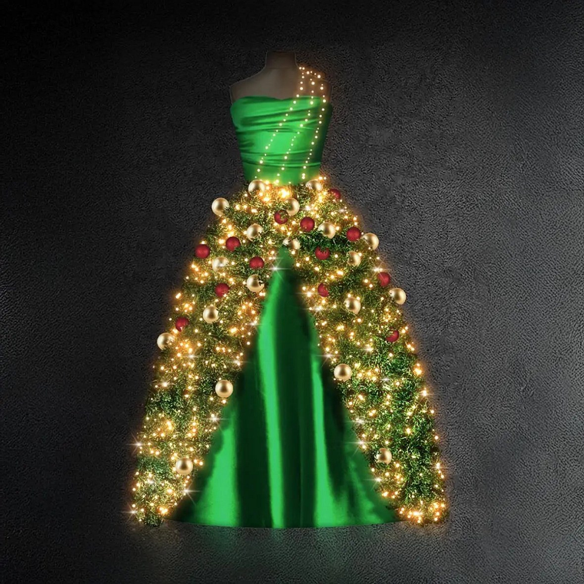3D-Lichtkleid, 150 x 170 cm, warmweiß, 24V, 12,5 W, 11,4 kg, 4-teilig