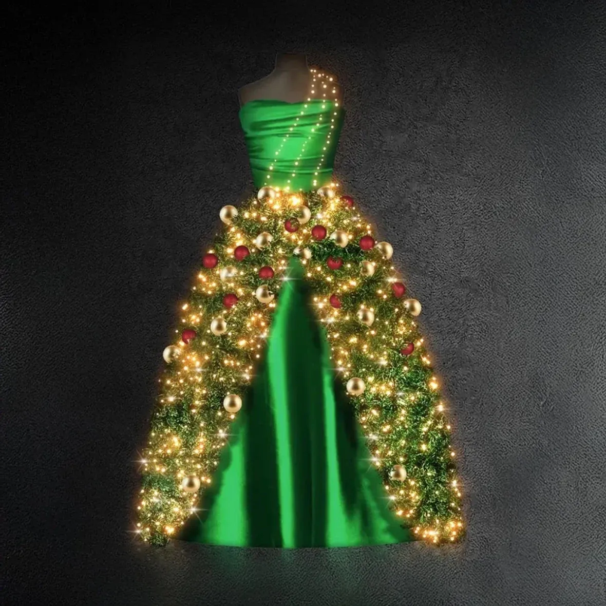 3D-Lichtkleid, 150 x 170 cm, warmweiß, 24V, 12,5 W, 11,4 kg, 4-teilig