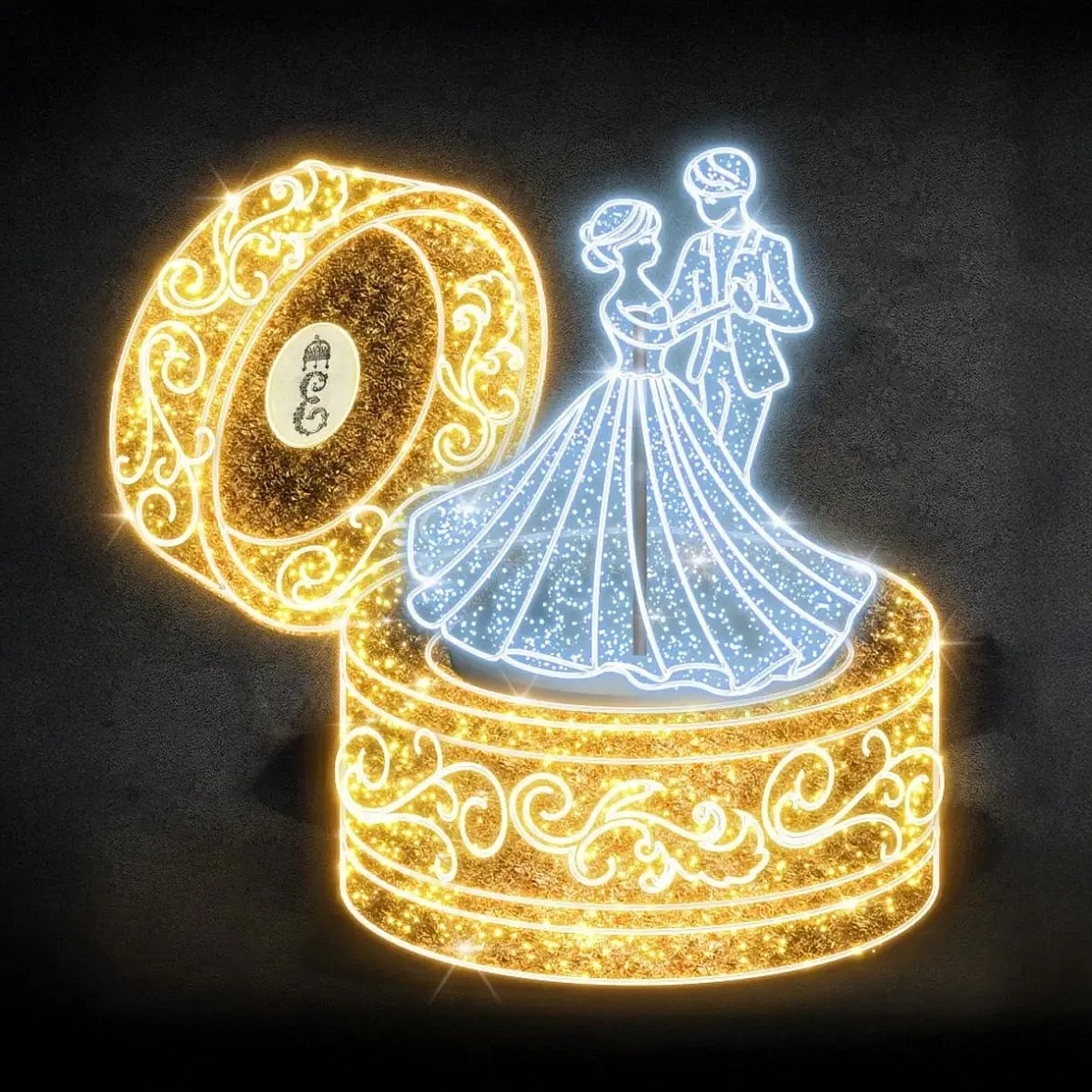 3D-LED-Lichtkasten, 250 cm, warm- und eisweiß, 36 V, 255 W, bestehend aus 6 Teilen