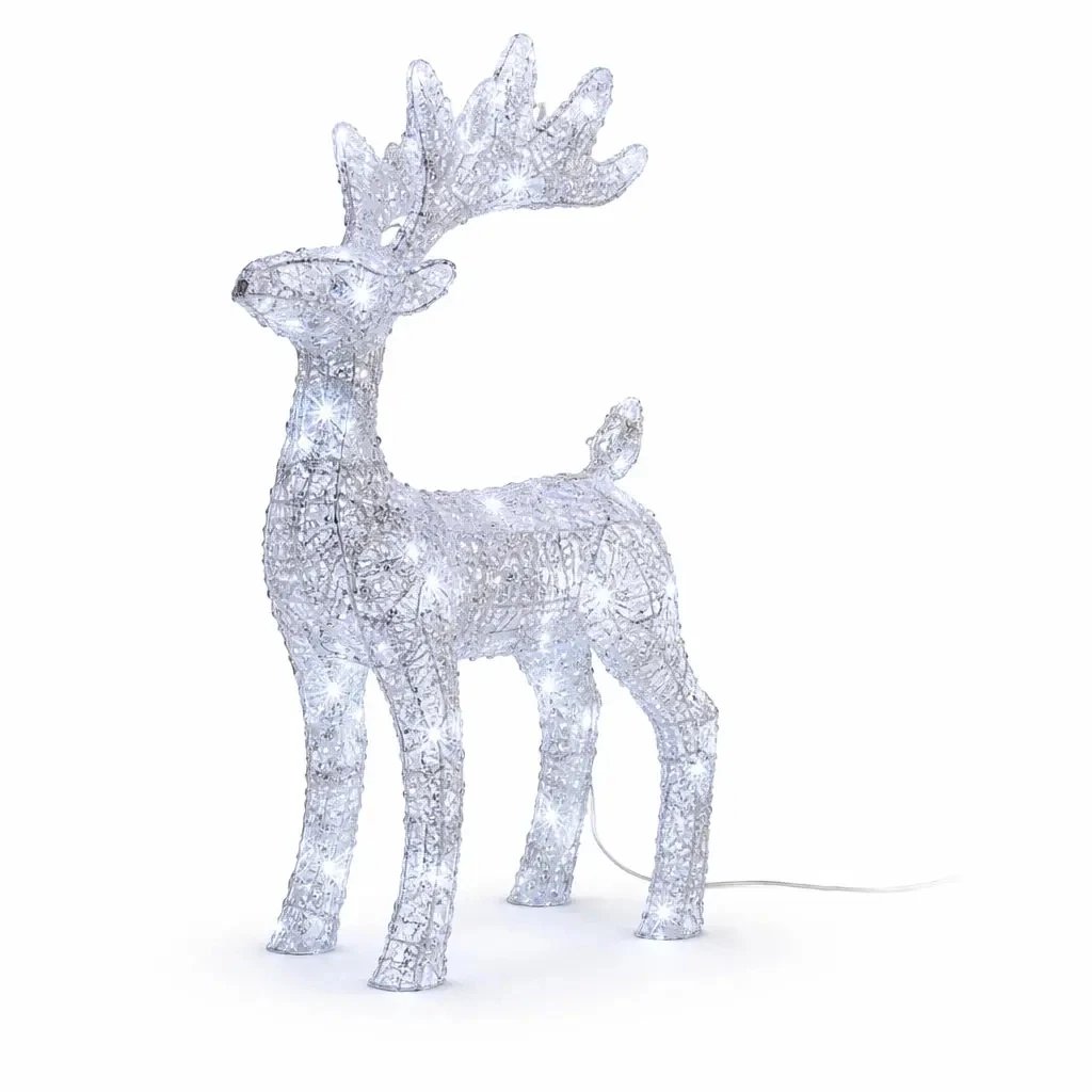 3D LED-Leuchthirsch Outdoor 40 cm, eisweiß, IP44, inkl. Trafo