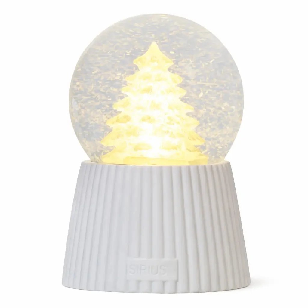 Heruntergeladene LED-Schneekugel, 10 × 14,5 cm, Baum