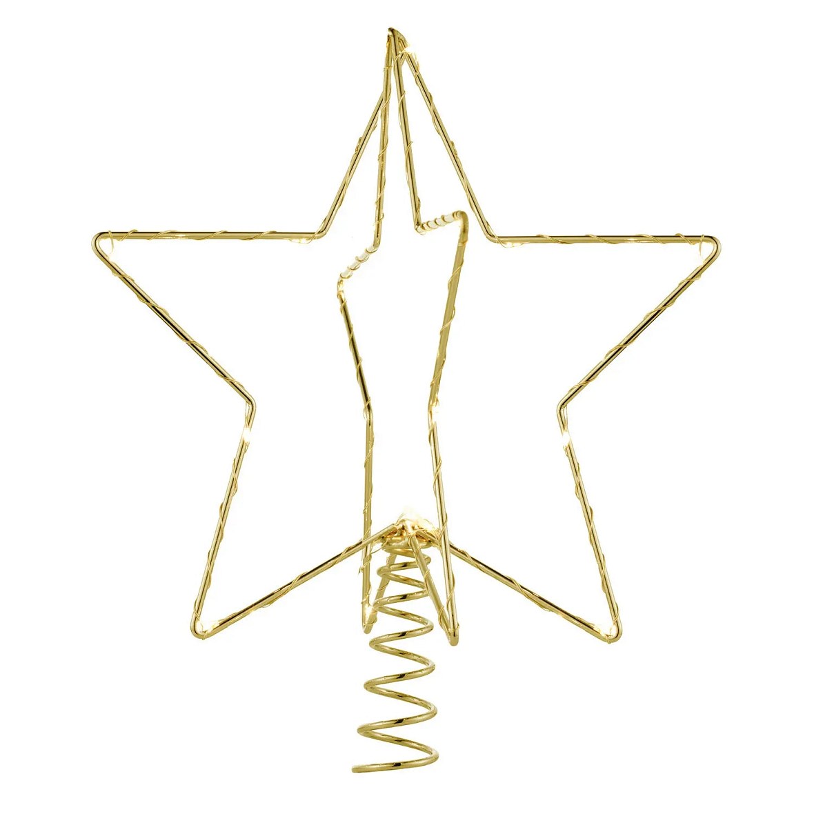 LED-Baumstern 25 cm, Metall, gold