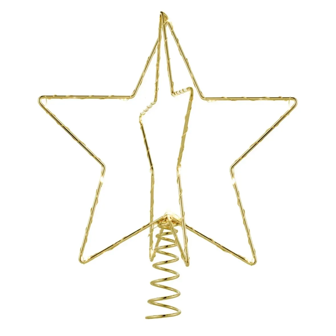 LED-Baumstern 25 cm, Metall, gold