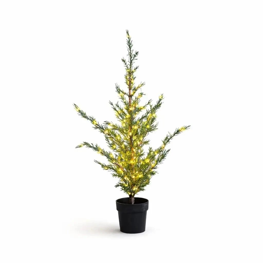 Heruntergeladen LED-Lichtbaum im Topf Zeder, 100 cm