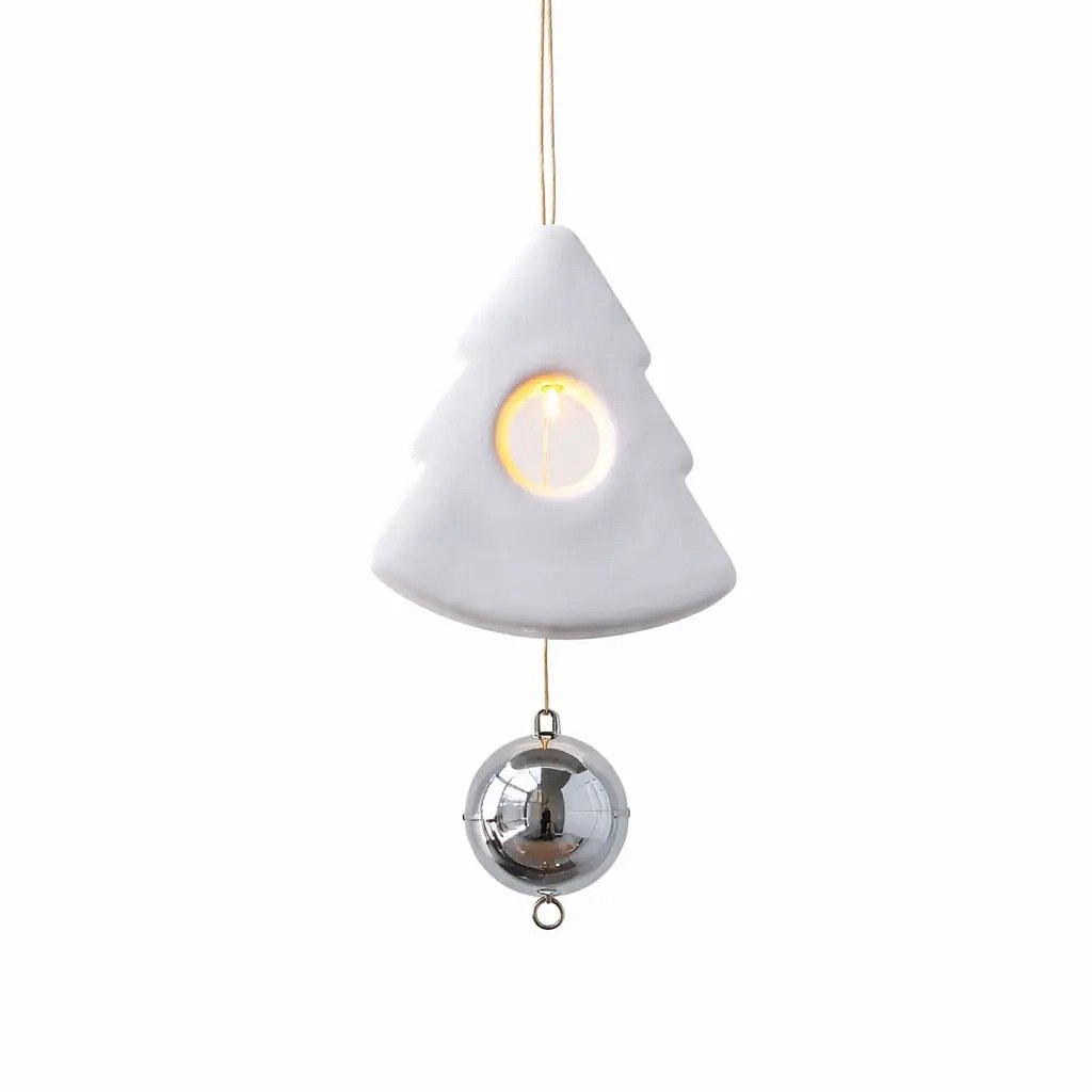 LED-Weihnachtsbaumschmuck, hängend, Baum mit Kugel