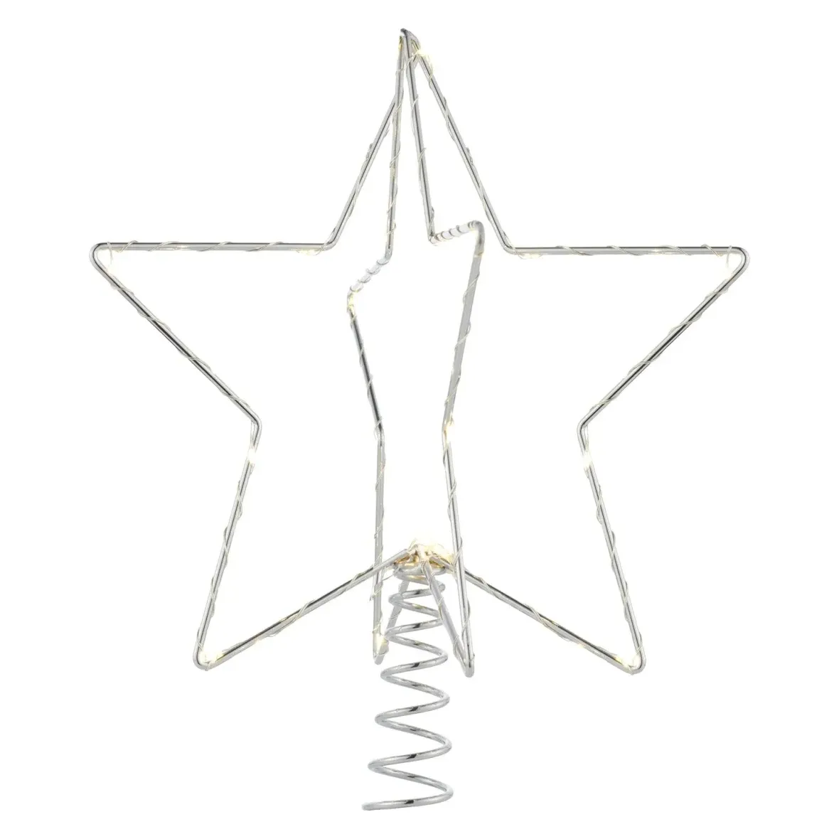 LED-Baumstern 25 cm, Metall, silber