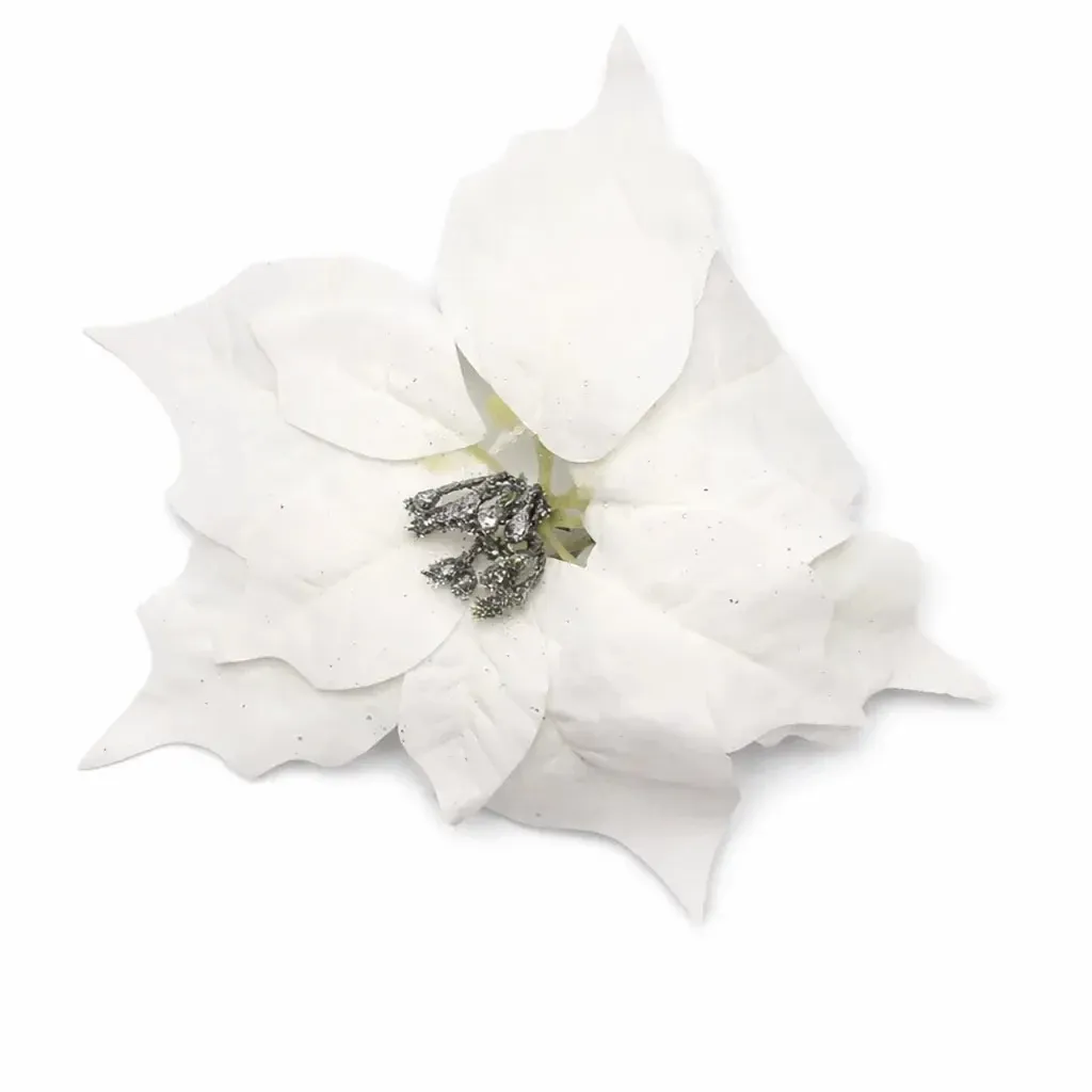 Dekoration künstliche Blume, 23 cm, Stoff, weiß
