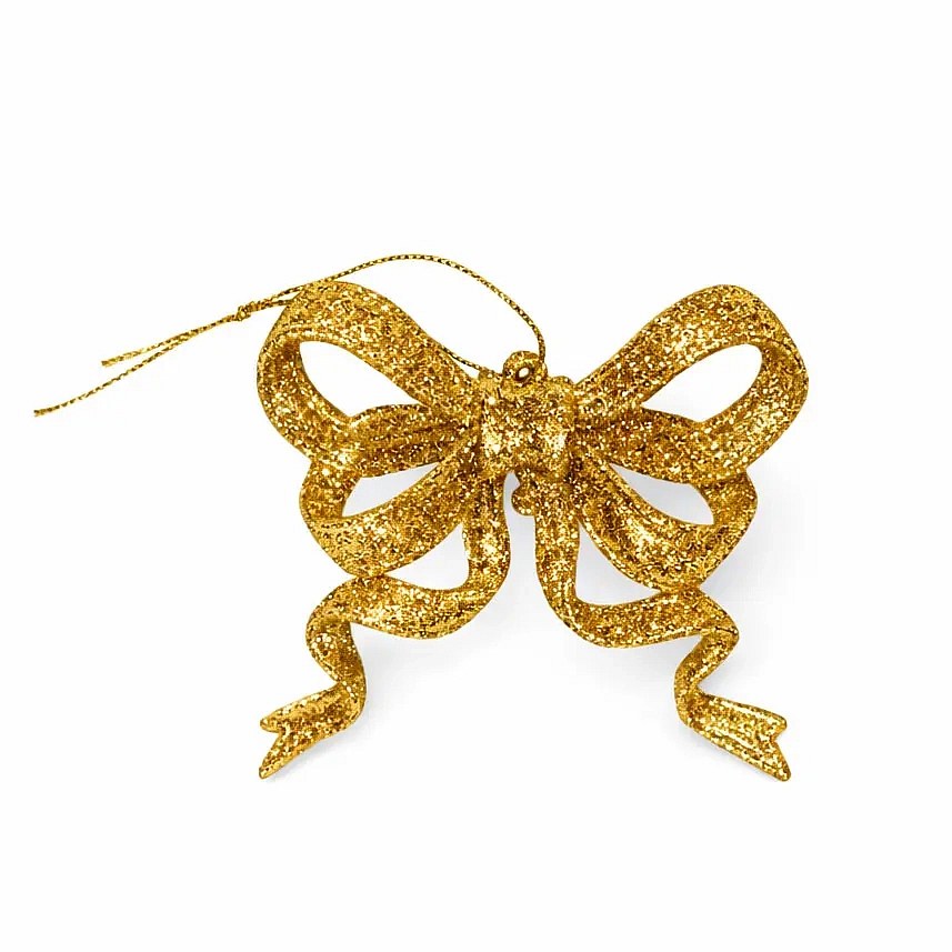 Schleifenverzierung 9 × 8 cm, gold
