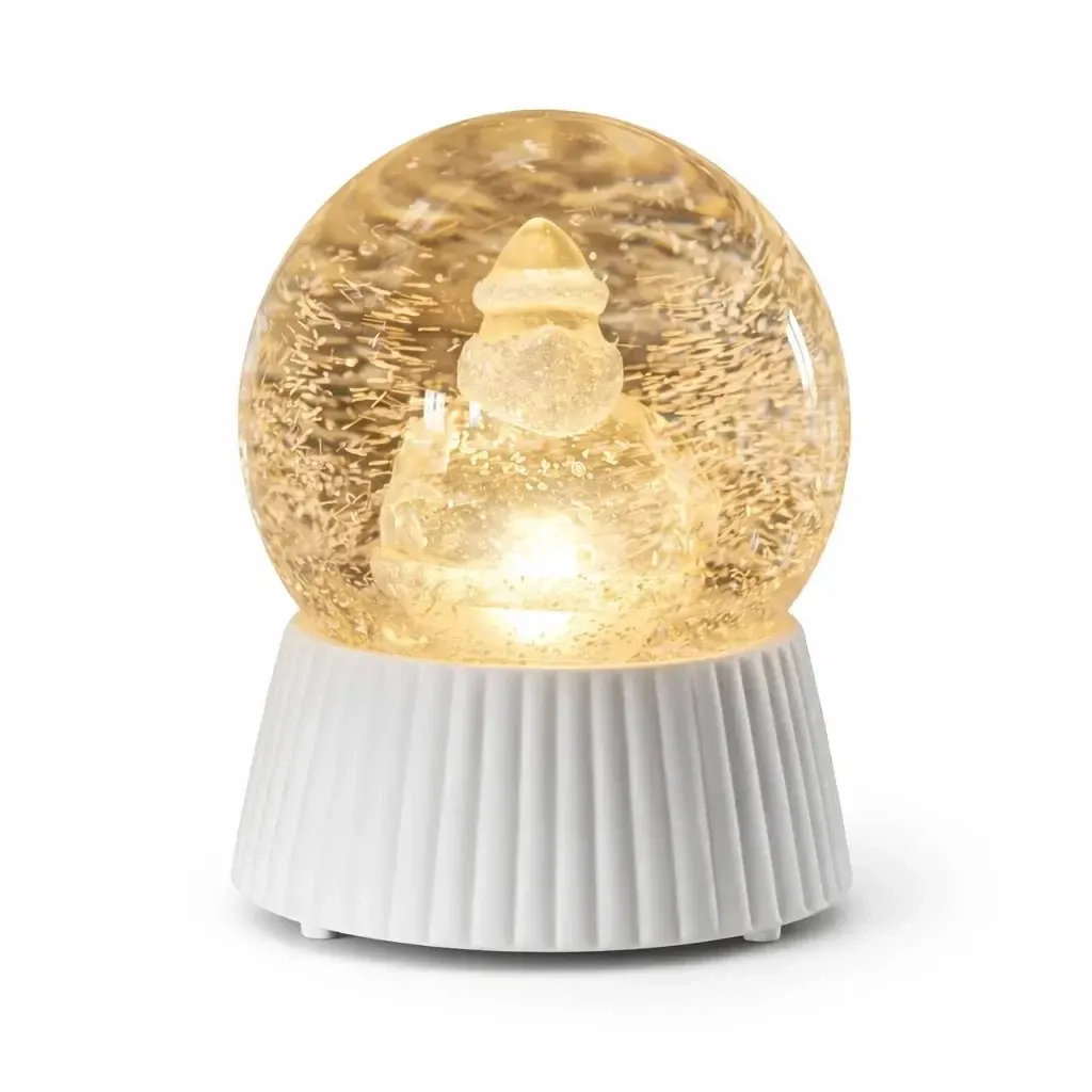 LED-Schneekugel, 10 × 14,5 cm, Weihnachtsmann