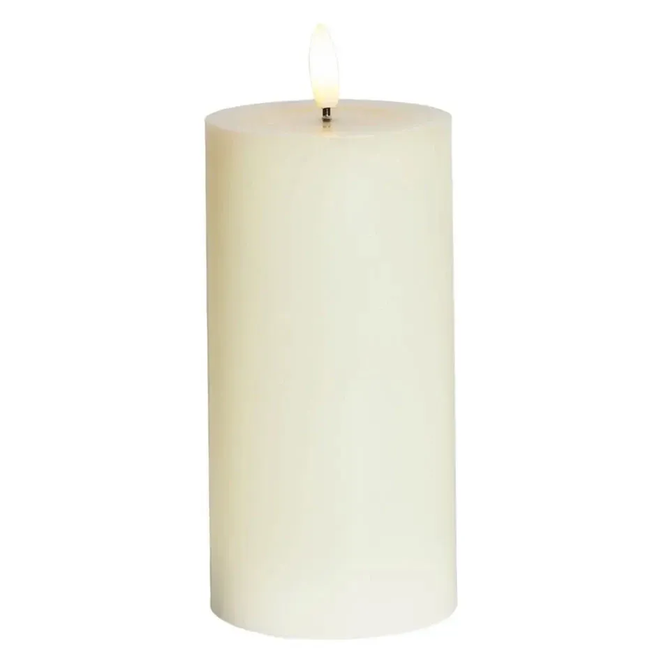 LED-Batteriekerze Sille Elfenbein, Ø 7,5 × 15 cm, weiß, 2× AA