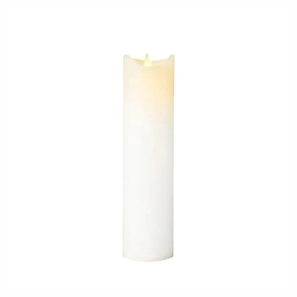 LED-Batteriekerze, Wachs Sara, Ø 5 × 20 cm, weiß, 2 × AA