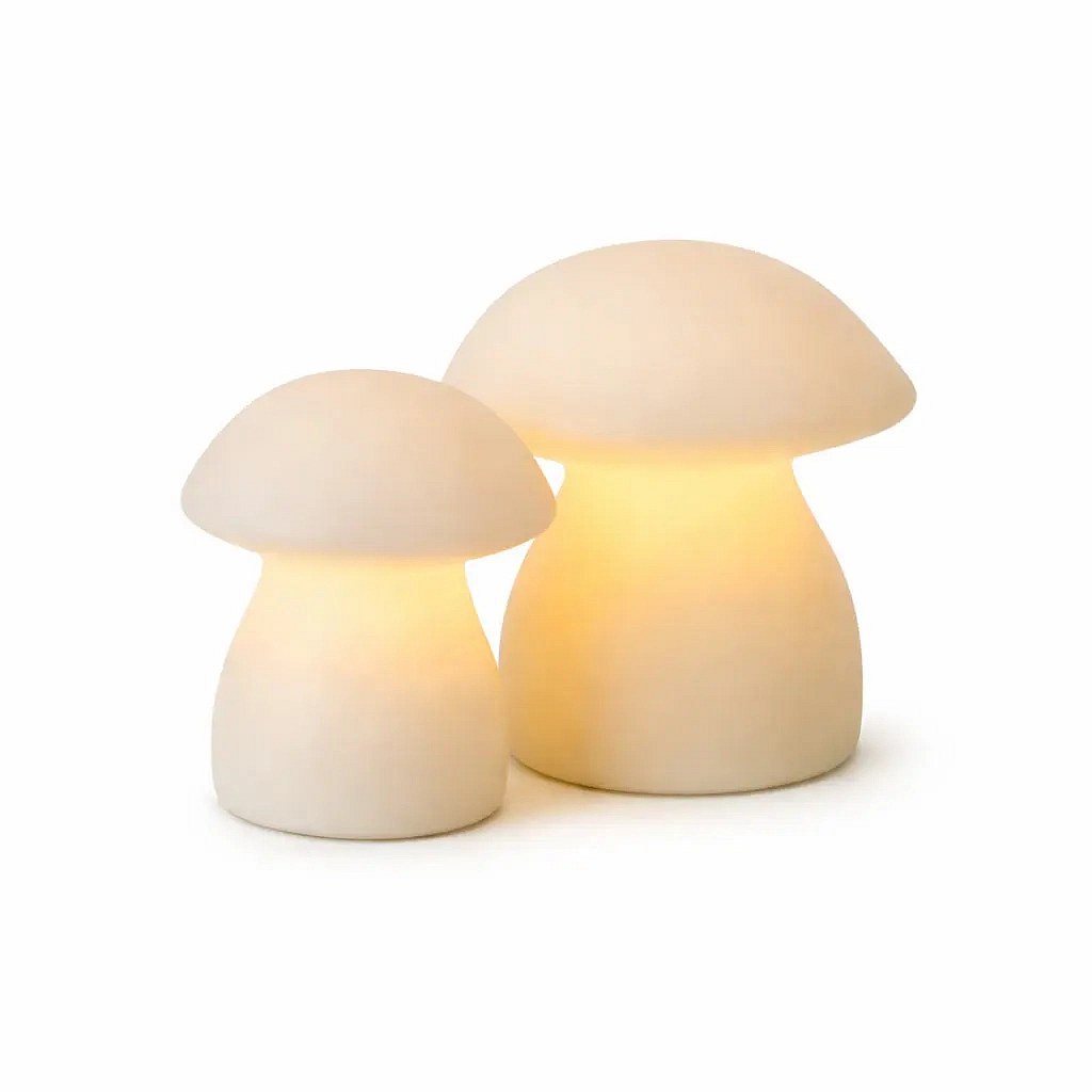 LED-Kerze aus echtem Wachs, batteriebetrieben, Schwammform, weiß, 2er-Set, ca. 10 cm, CR2032